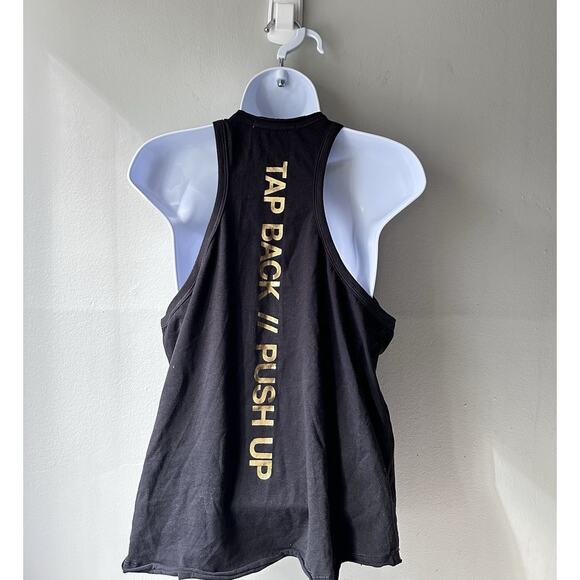 NWT Women's SOULCYCLE / NIKE, Gold Stone Wheel High-Neck Tank, Size XS. $64 - Picture 3 of 6